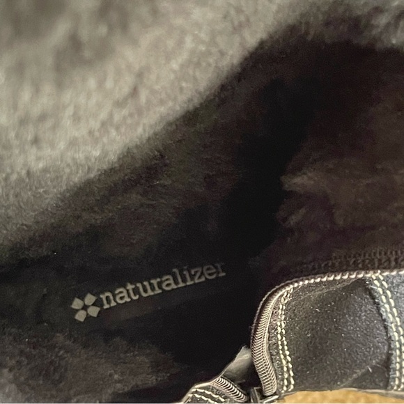 Naturalizer Suede Leather Winter Boot Faux Fur Lined Full Zipper Size 6.5 Black - Picture 6 of 9